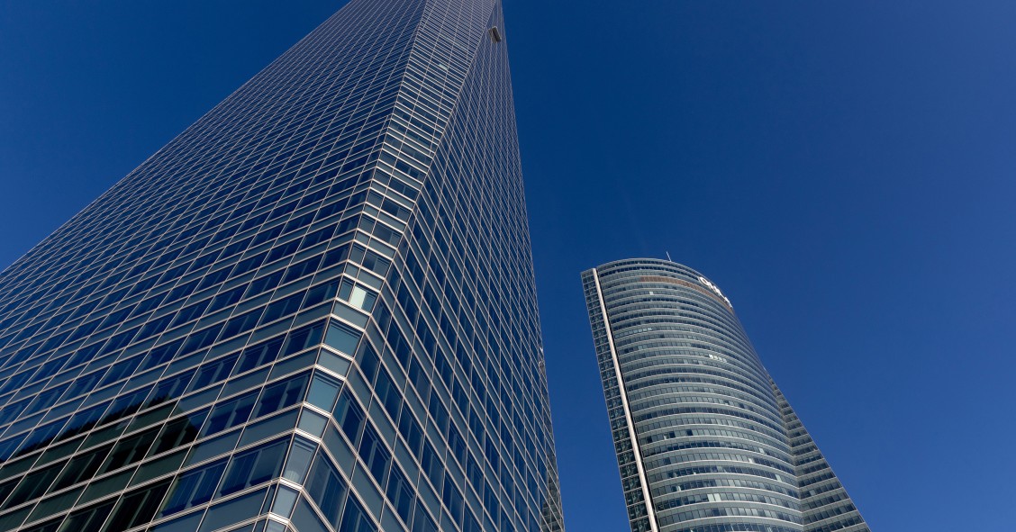 Archivo - Edificios de oficinas en el Cuatro Torres Business Area en Madrid (España). 
