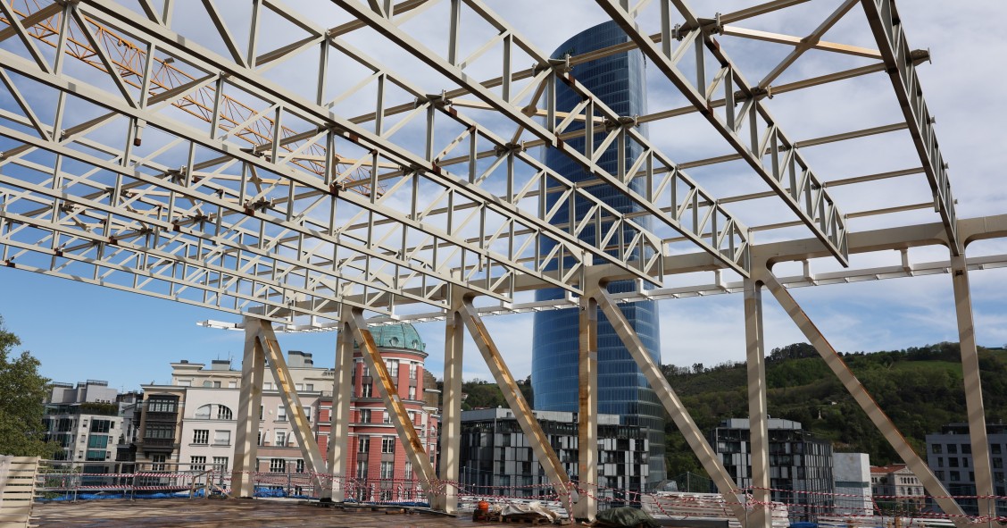 Archivo - Obras del proyecto de ampliación ‘Agravitas’, en el Museo de Bellas Artes de Bilbao, a 16 de abril de 2025, en Bilbao, Vizcaya, País Vasco (España).