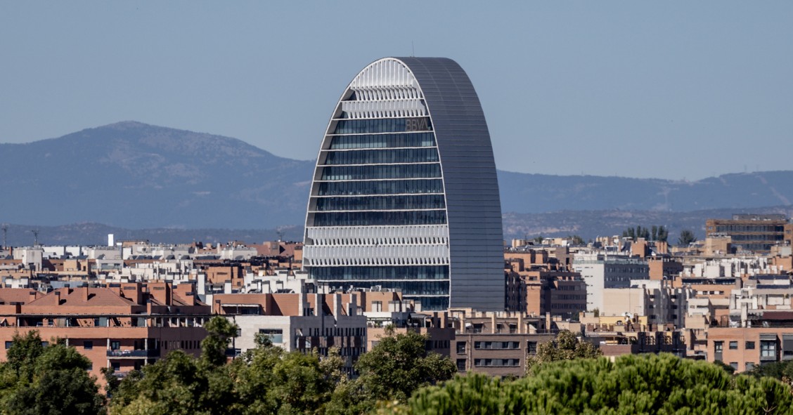Sede del BBVA en Madrid, a 3 de octubre de 2025, en Madrid (España).