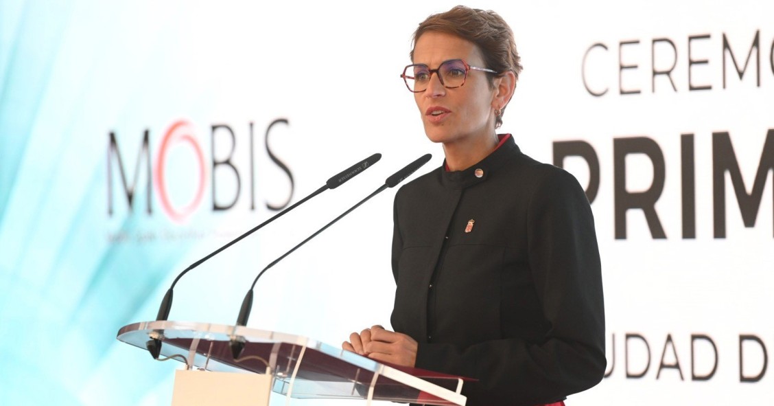 Navarra aprueba aplicar el tipo impositivo mínimo del 15% para multinacionales y grandes grupos La presidenta de Navarra, María Chivite, en una imagen de archivo.