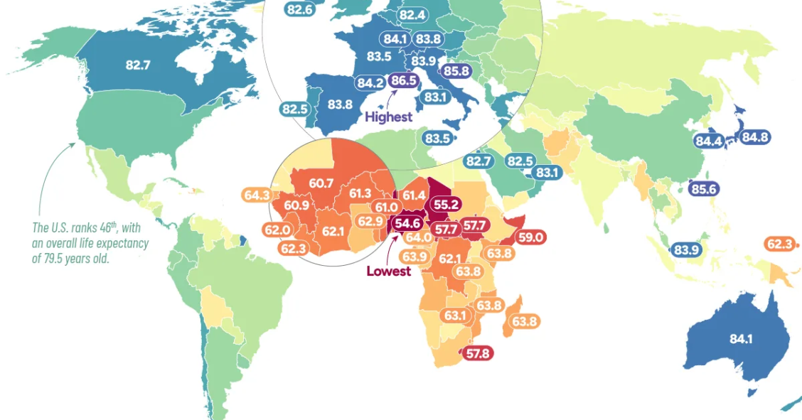 Países con mayor esperanza de vida del mundo