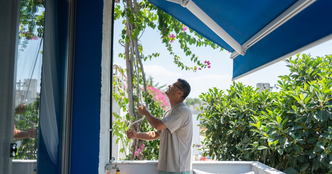Toldo en una terraza