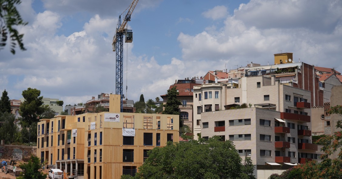 Construcción de un edificio sostenible en Vallcarca, a 31 de julio de 2025,