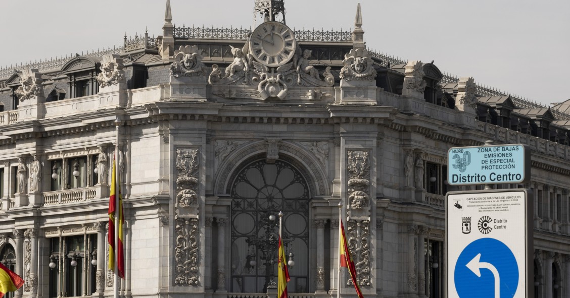Archivo - Fachada del Banco de España en Madrid.