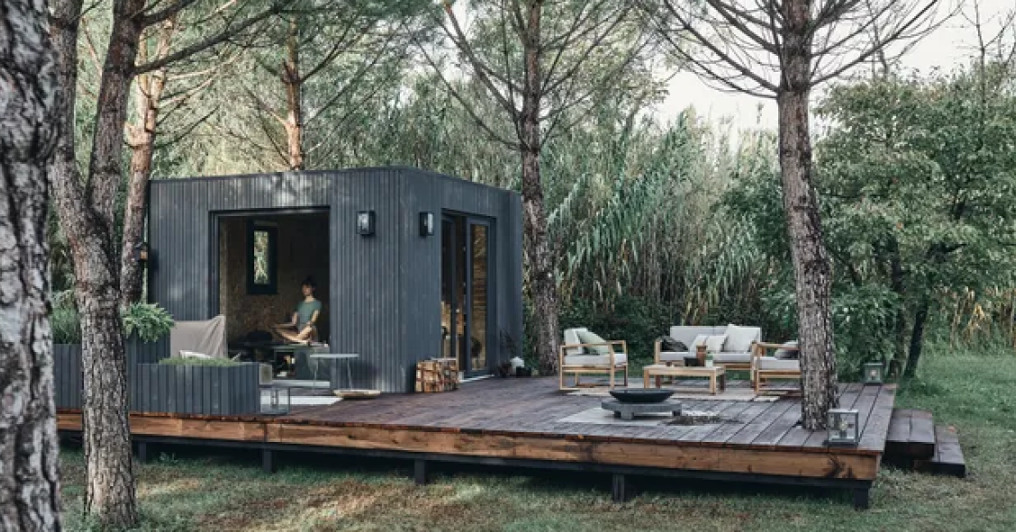 Casa prefabricada de madera con aislante térmico 