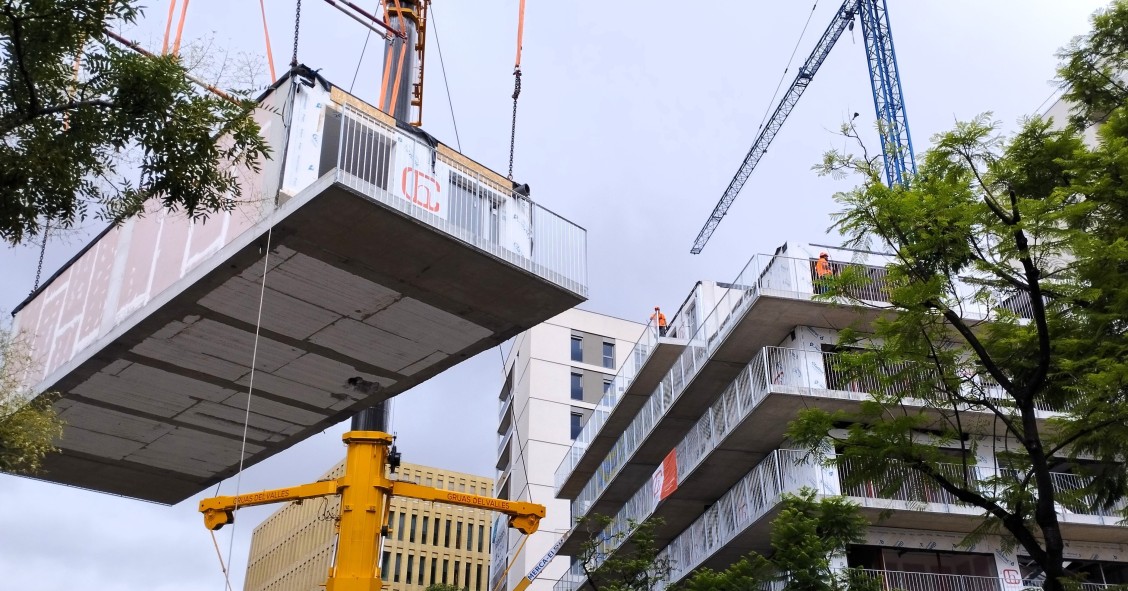 Archivo - Edificio en construcción de una promoción de vivienda.- Archivo