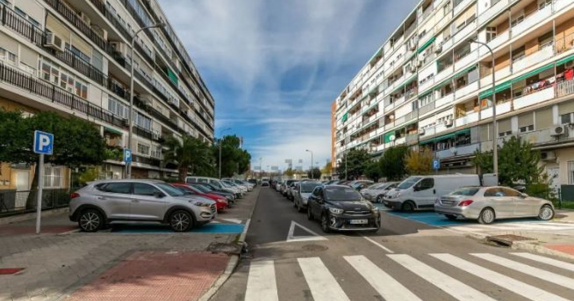 Entrada a un edificio de viviendas en Madrid