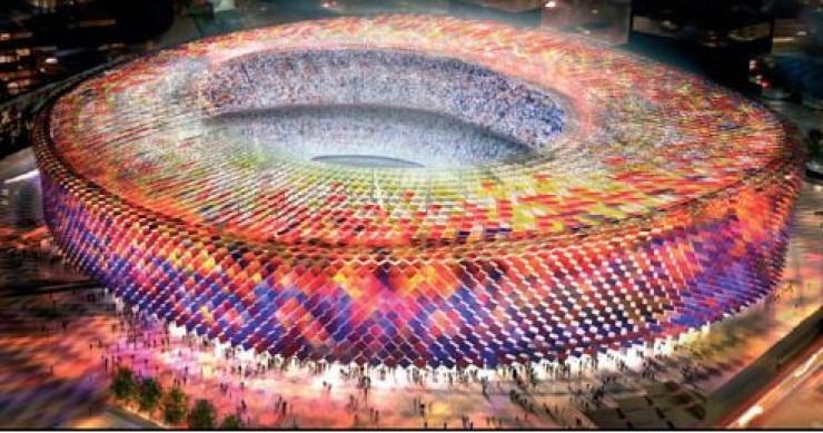 3d del estadio del nou camp diseñado por norman foster El barça aspira a dar un pelotazo de 300 millones con la recalificación del Miniestadi