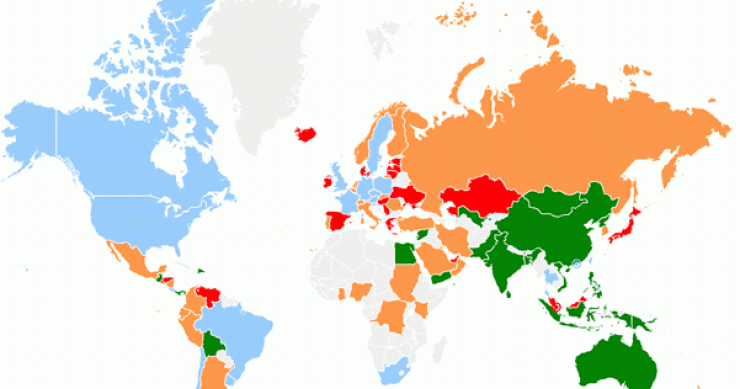 La imagen del día: mapamundi de la recesión