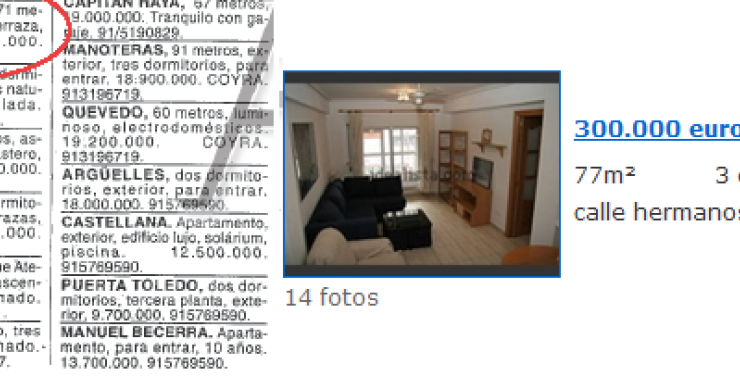 Hace 12 años: 10,5 millones de pesetas; hoy: 300.000 euros