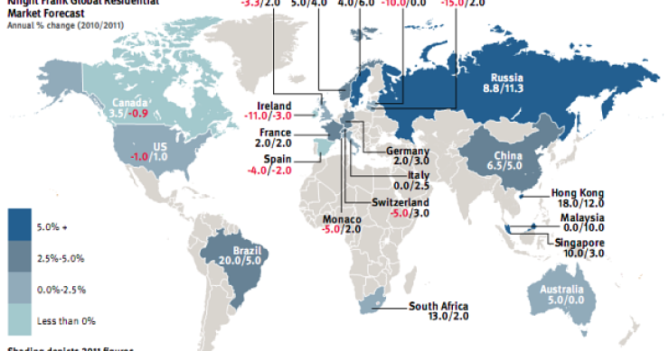 Mapa mundi de la vivienda 2011: España, fuera de los países donde subirán los precios