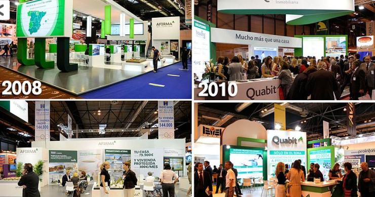 evolución del stand de quabit, antigua afirma, en sima Así fueron en el pasado y así son los stands de sima 2011 (fotos)