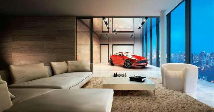 Casas de lujo donde el coche duerme en el salón (fotos)