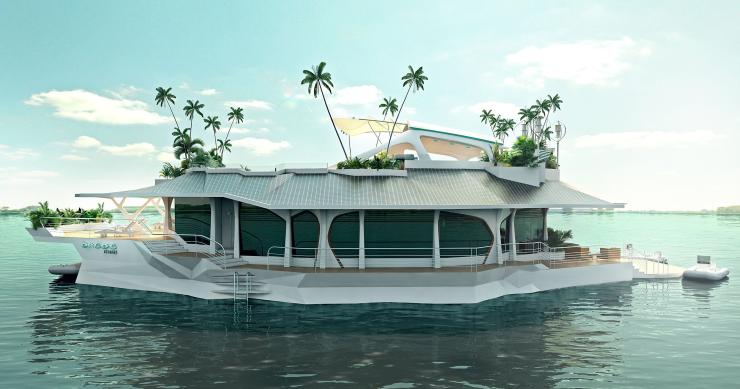 Una casa flotante para vivir de lujo sobre el agua (fotos)