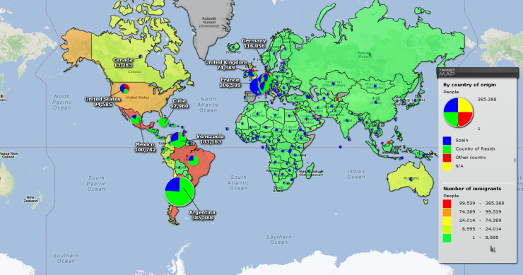 Españoles por el mundo (mapa)