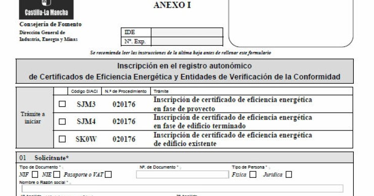Castilla la-mancha aprueba el procedimiento para registrar el certificado energético y cobrará una tasa