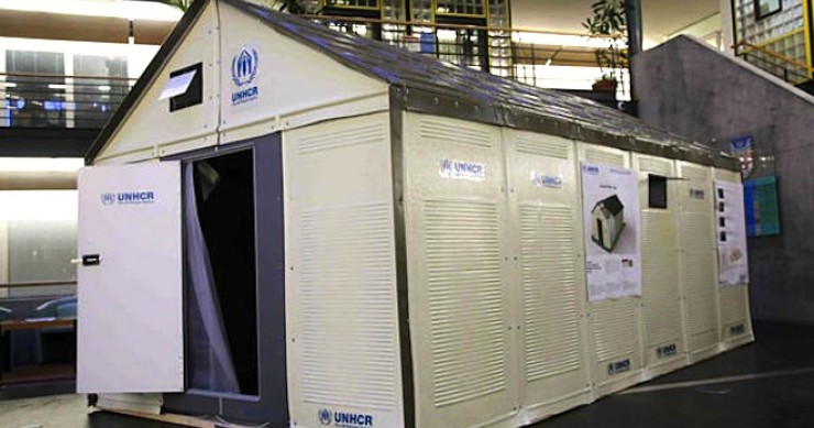 Prototipo de vivienda prefabricada de ikea y la onu para refugiados 