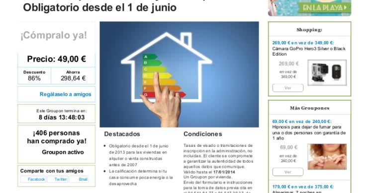 Ojo con los chollos en webs de cupones que prometen certificados energéticos por cuatro perras