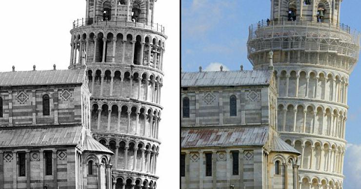 La (cada vez menos) inclinada torre de pisa