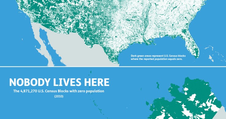 Imagen del día: zonas deshabitadas en eeuu (en verde)