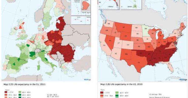 Imagen del día: comparativa entre la esperanza de vida de eeuu y la ue