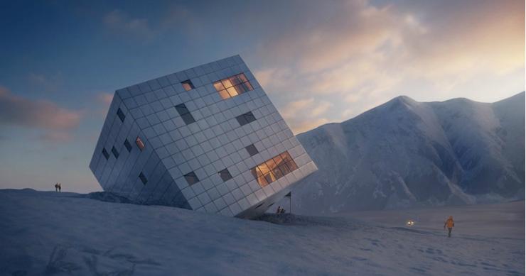 Hoteles con encanto: un sorprendente albergue de alta montaña con forma de cubo en Eslovaquia