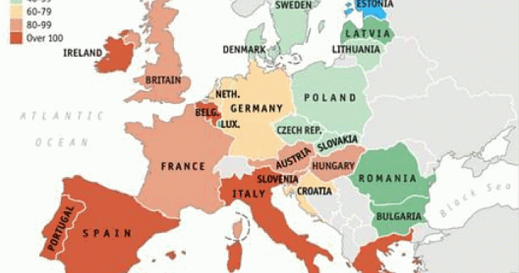 Imagen del día: la deuda pública en los países europeos 