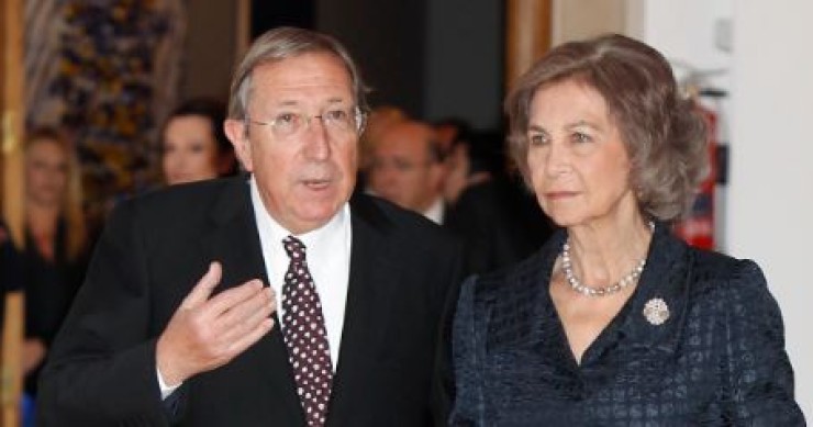 El arquitecto y artista plástico Juan Navarro Baldeweg con la reina Sofía