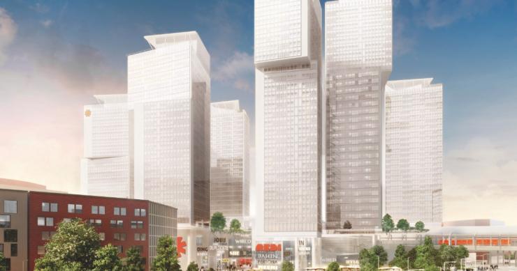 El futuro centro comercial y complejo residencial en Helsinki