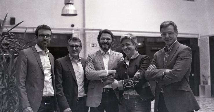 El equipo directivo de la Bolsa Social. En el centro, Jose Moncada, fundador de la plataforma