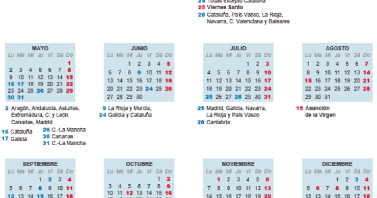 Calendario laboral 2016
