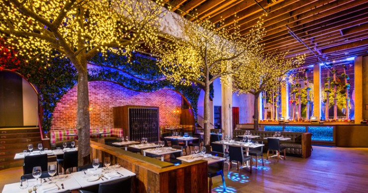 Bar de diseño decorado al estilo natural