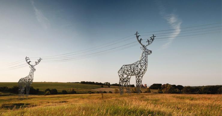 Torres de alta tensión artísticas 