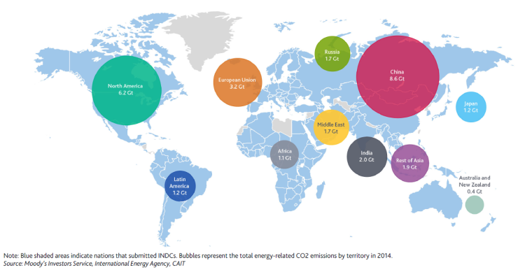 Imagen del día: Mapa mundial de las emisiones de CO2 durante 2014