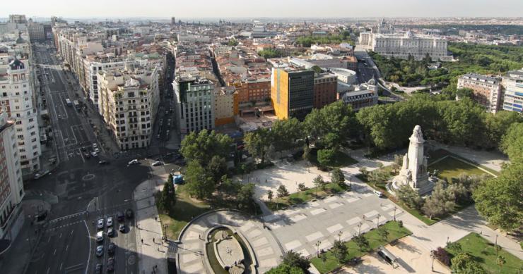 La Plaza de España de Madrid desde el alto