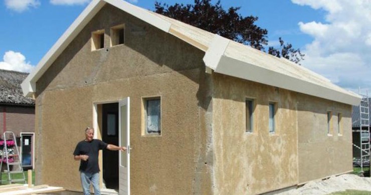 Casa construida con cemento de cannabis 
