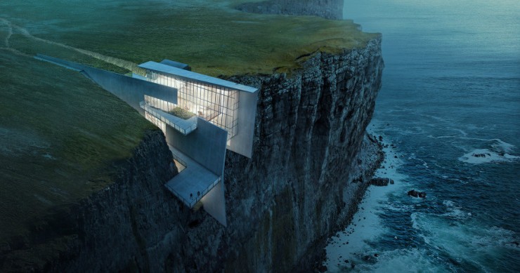 Vivienda colgada en el vacío