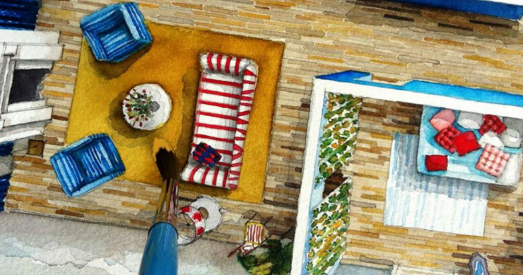 De 'La La Land' a 'Stranger Things': las casas más famosas de la ficción pintadas con acuarela