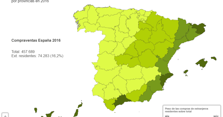 Dónde compraron casa los extranjeros residentes en España