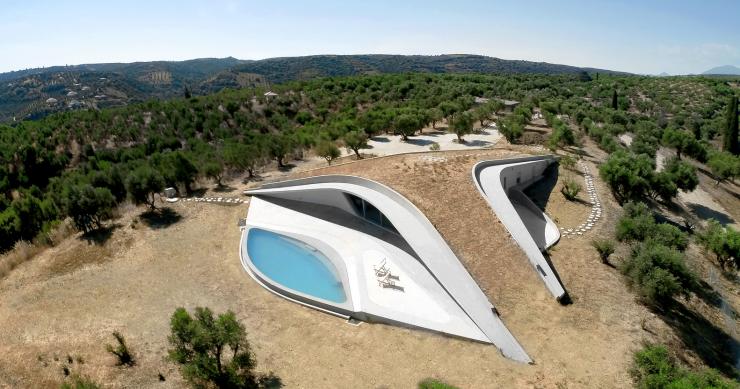 Una casa con forma de nave espacial enterrada en Grecia