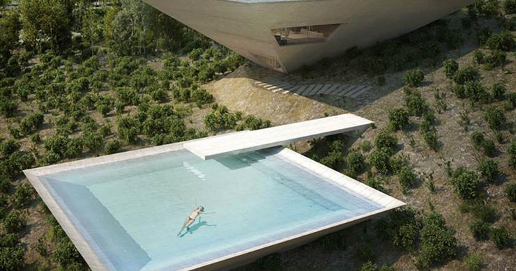 Así será la primera vivienda con forma de pirámide invertida en España (en los montes de Teruel)