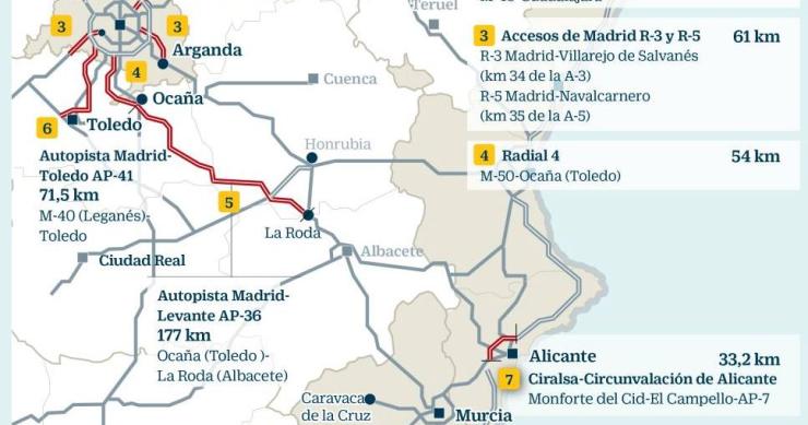 Imagen del día: Las autopistas que va a rescatar en breve el Estado