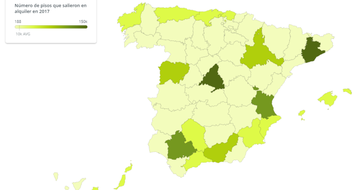Casi 250.000 viviendas salieron al mercado del alquiler en Madrid y Barcelona durante 2017