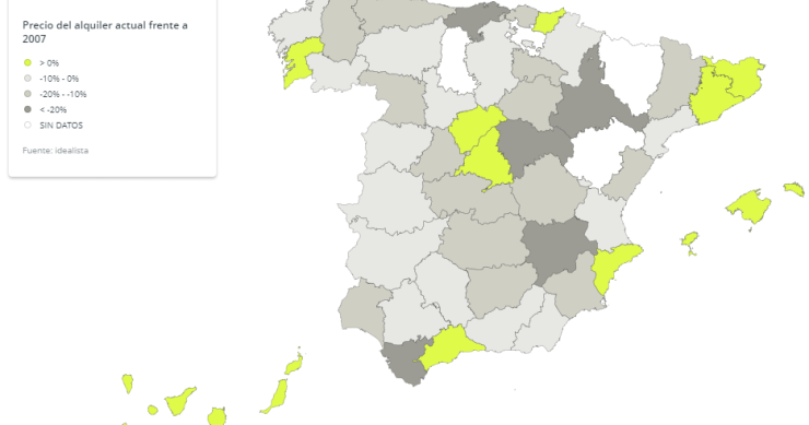 El alquiler sigue lejos de máximos en el 75% de las ciudades, pero se dispara en 11 grandes capitales