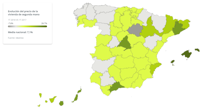 El precio de la vivienda en España subió un 7,1% interanual hasta marzo: así varió en tu zona