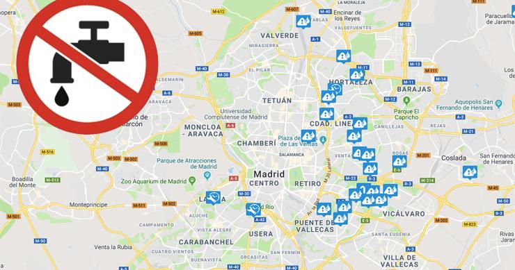 Restablecido el servicio del Canal de Isabel II en algunas zonas tras los cortes de agua al este de la M-30 de Madrid