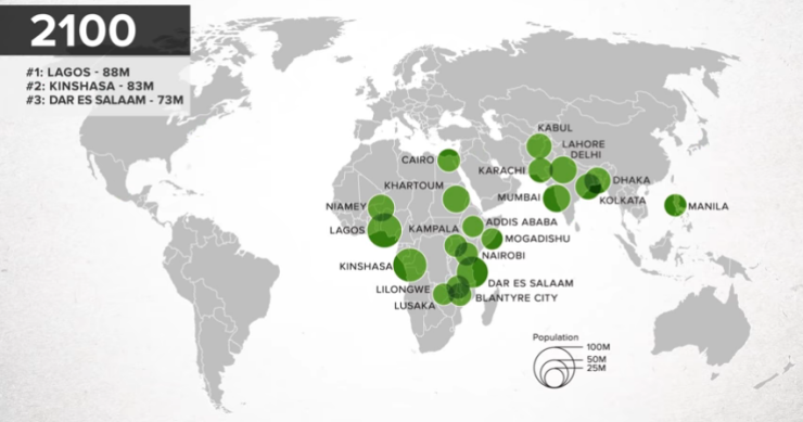 Imagen del día: Las megaciudades del planeta en 2100