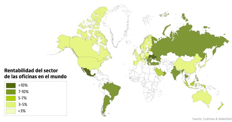 Inversor, dime qué rentabilidad buscas y te diré dónde deberías comprar edificios de oficinas