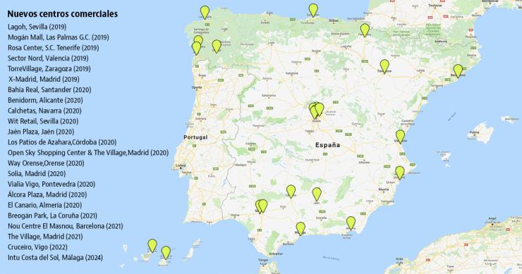 Estos son los centros comerciales que se inaugurarán hasta 2024 y los que se renovarán