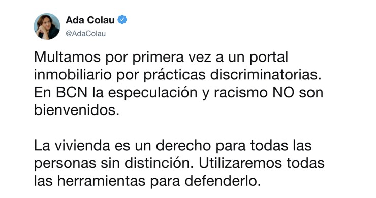 idealista rechaza las acusaciones de discriminación y racismo del Ayuntamiento de Barcelona
